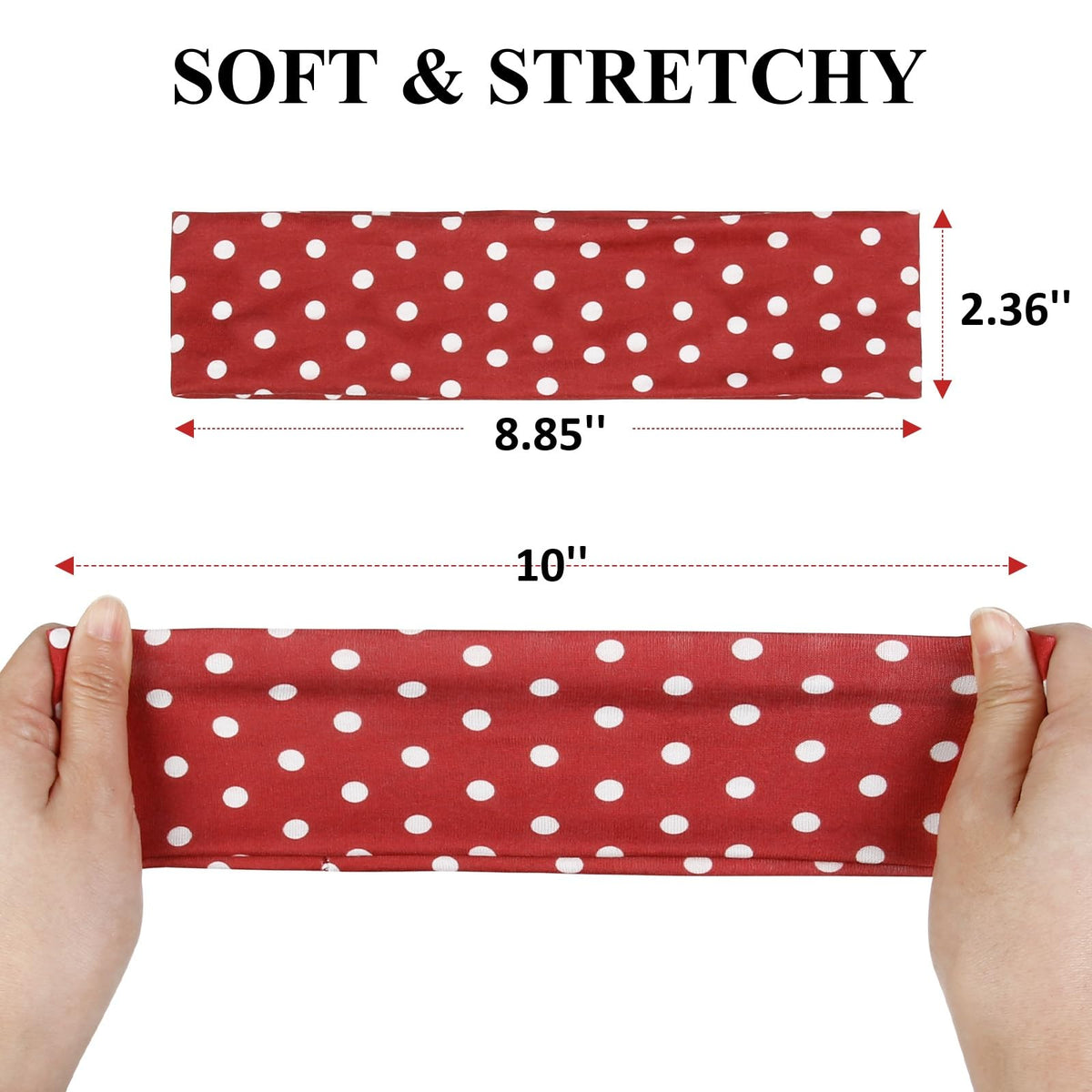 TERSE headband held in hand to show true 2-inch width scale