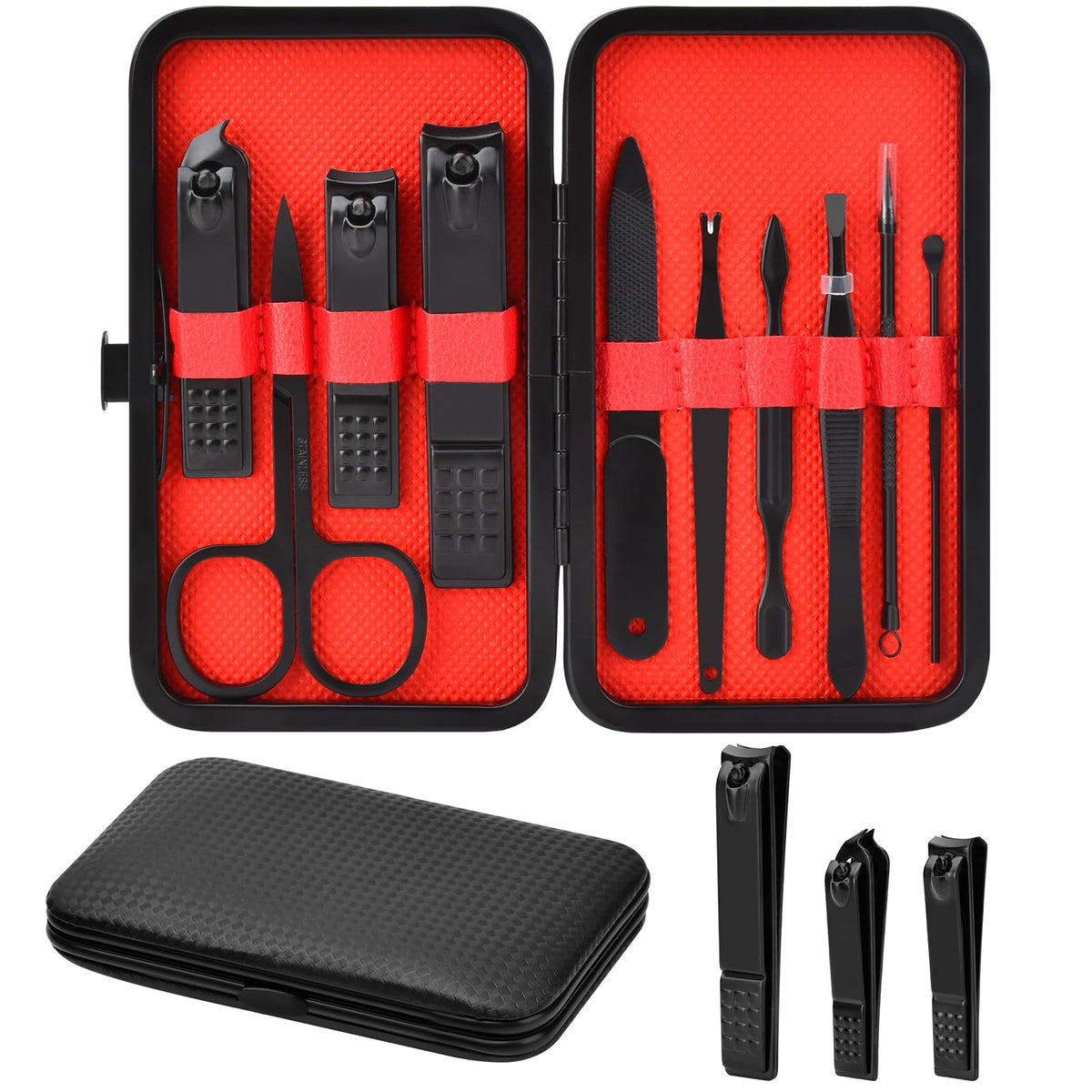 Terulltase front view pouch showing compact case and secure closure for easy travel
