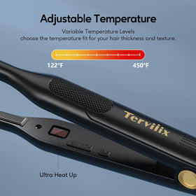 Terviiix mini iron in use along hairline demonstrating precise edge control and smooth finish