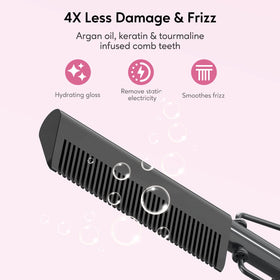 Terviiix comb in use on natural hair delivering frizz reduction and straightening