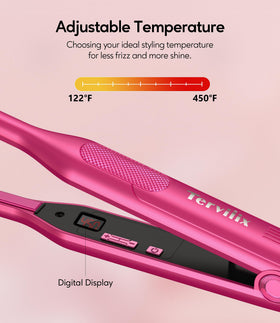 Terviiix LCD display showing precise temperature control for safe styling
