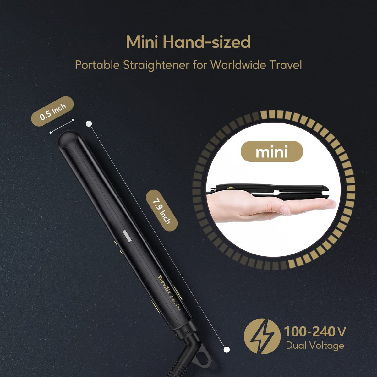Terviiix iron styling bangs with slim plate for precise edge control and smooth finish