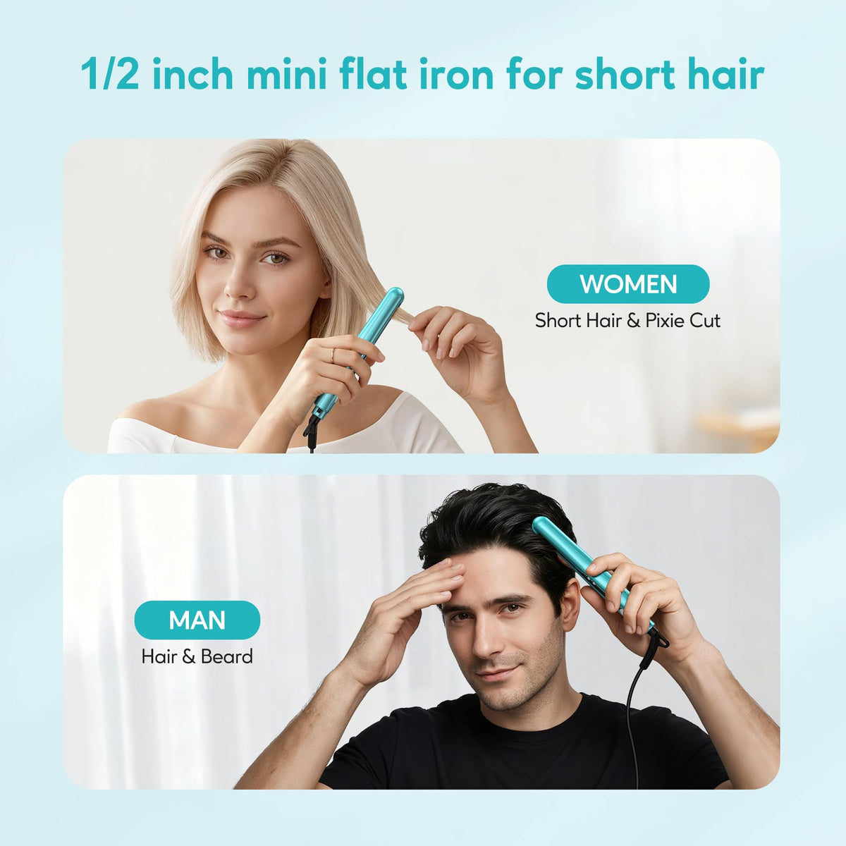 terviiix mini plate closeup ceramic infused with keratin for smooth glide