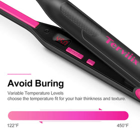 Terviiix close-up of ceramic tourmaline plates for smooth, frizz-reducing styling