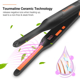 Terviiix flat iron size comparison with hand highlighting portable pencil-sized control