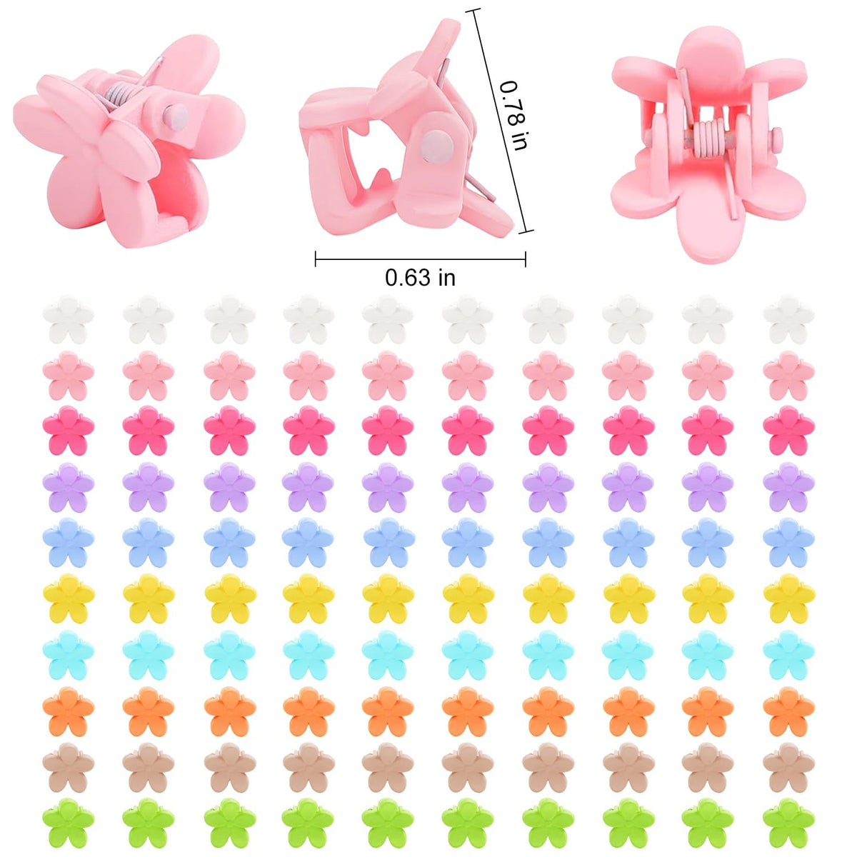 Tetizo close-up of flower clip detail highlighting matte finish and cute design