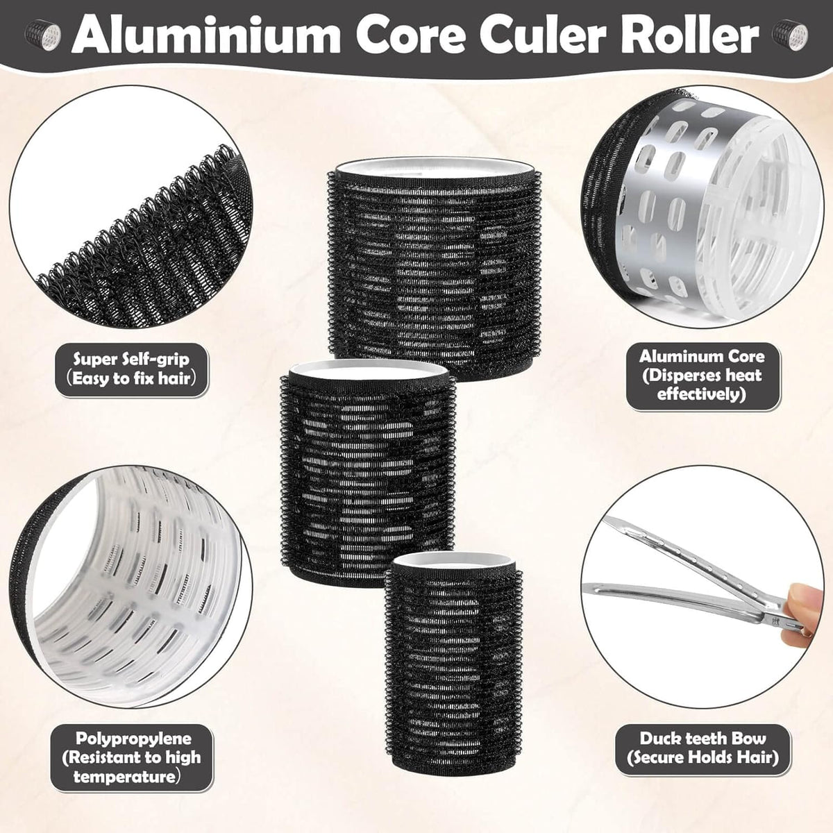 Tetutor roller secured in hair creating smooth curls and lasting volume
