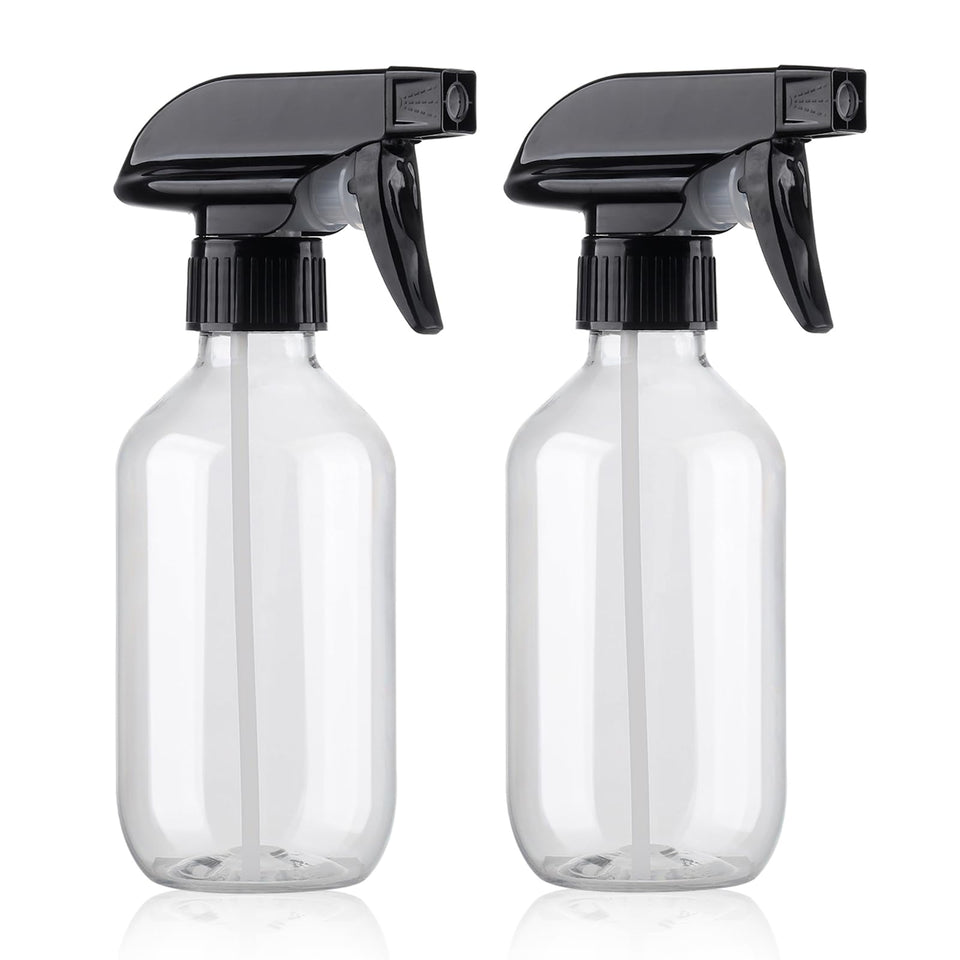 Teyssor front view of two 10oz spray bottles showing compact design and benefits