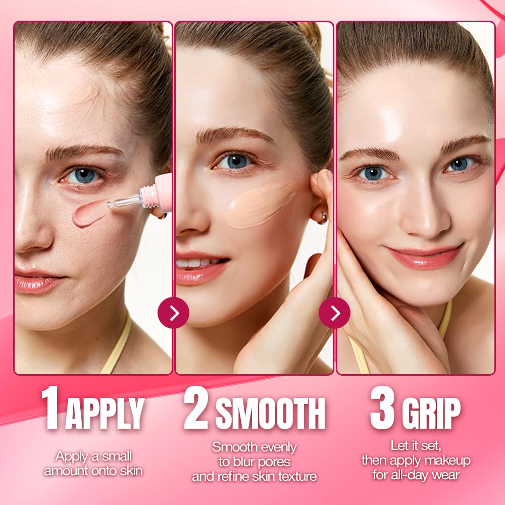 TFIT primer spread on hand demonstrating smooth pore-blurring finish