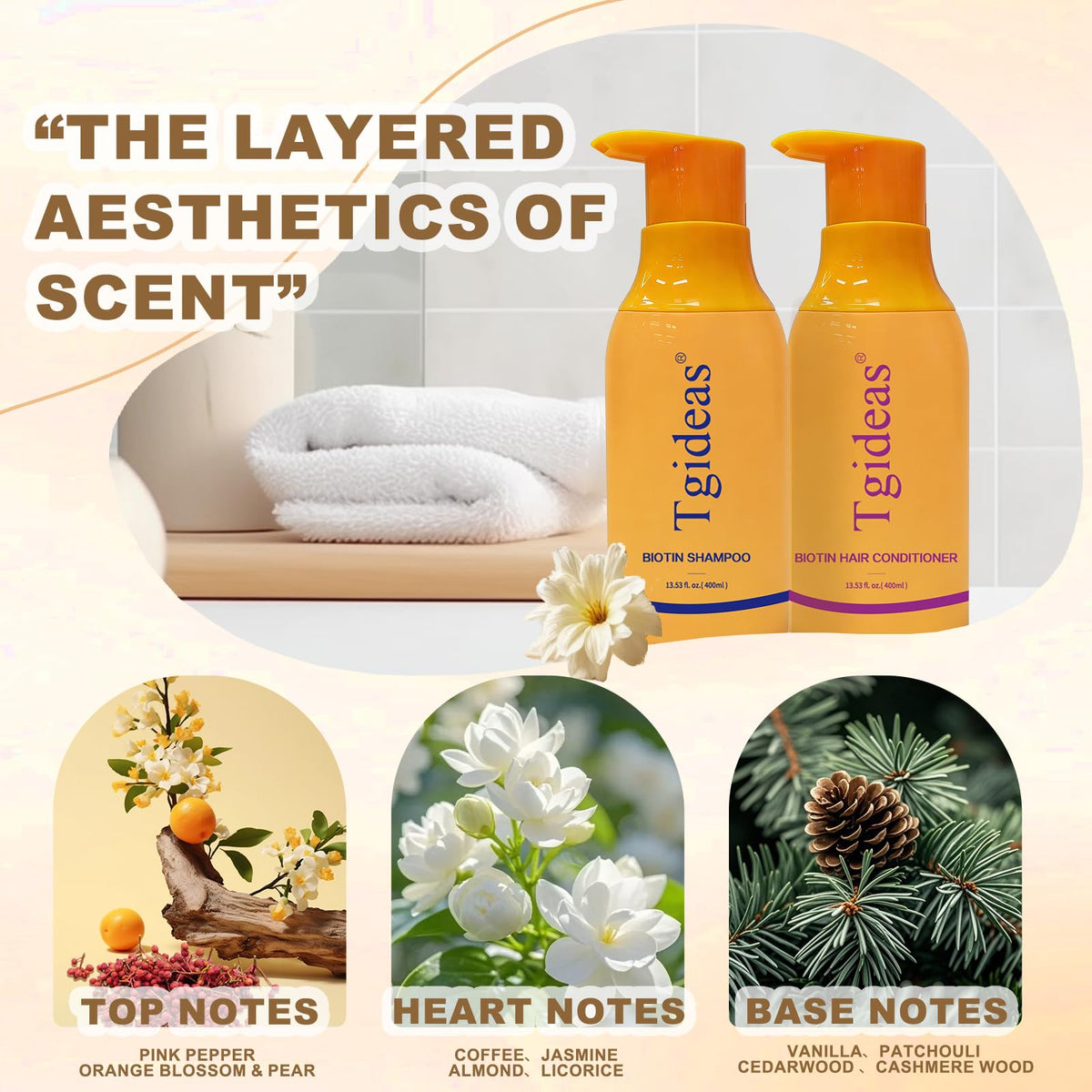 Tgideas label ingredients focus showing biotin, pea peptides, and argan oil clarity