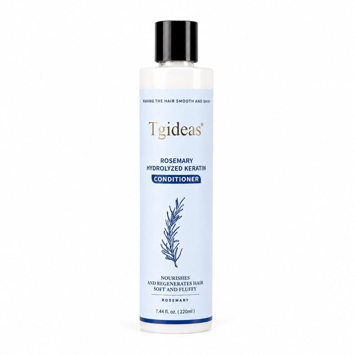 Tgideas bottle front packaging showing rosemary conditioner benefits