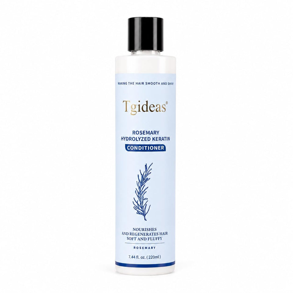 Tgideas bottle front packaging showing rosemary conditioner benefits
