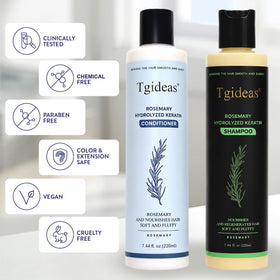 Tgideas conditioner bottle in hand to demonstrate 7.4 fl oz scale
