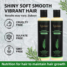 Tgideas shampoo being massaged into wet hair, promoting scalp nourishment