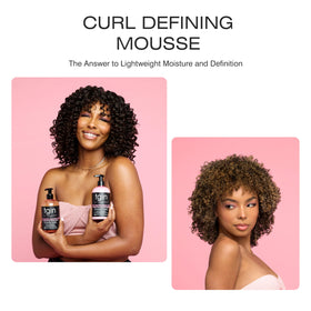 tgin before and after image showing reduced frizz and enhanced curl pattern