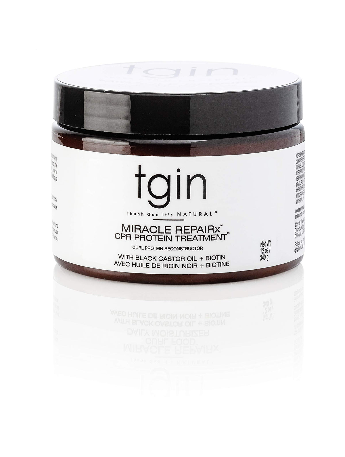 tgin front packaging showing jar label and 12 oz size with repair benefits