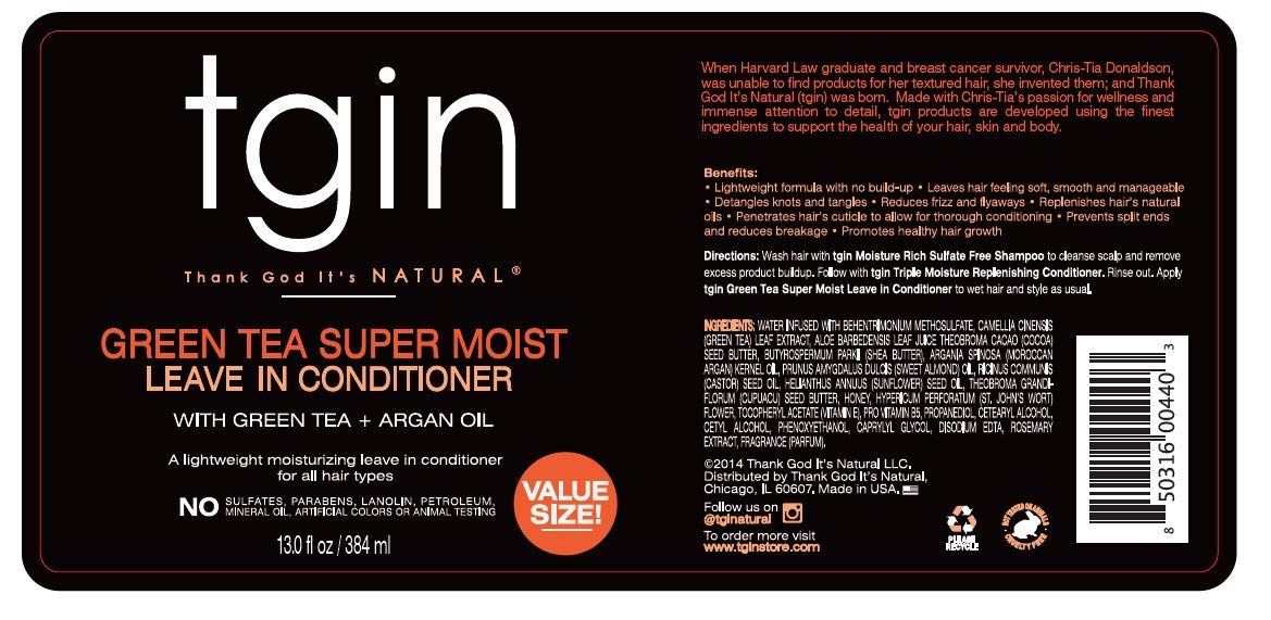 tgin product staged with green tea and shea butter to suggest natural ingredients