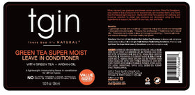 tgin product staged with green tea and shea butter to suggest natural ingredients