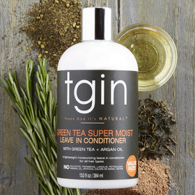 tgin pump dispensing creamy leave-in texture for easy application