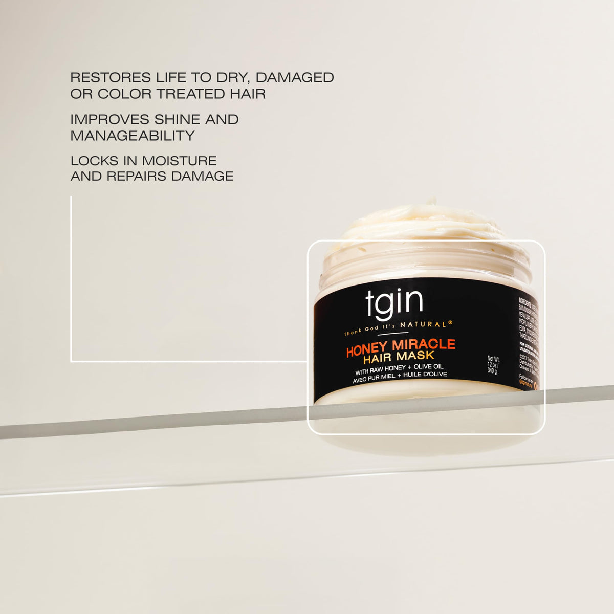 tgin palm scoop demonstrating the mask’s creamy slip and moisture