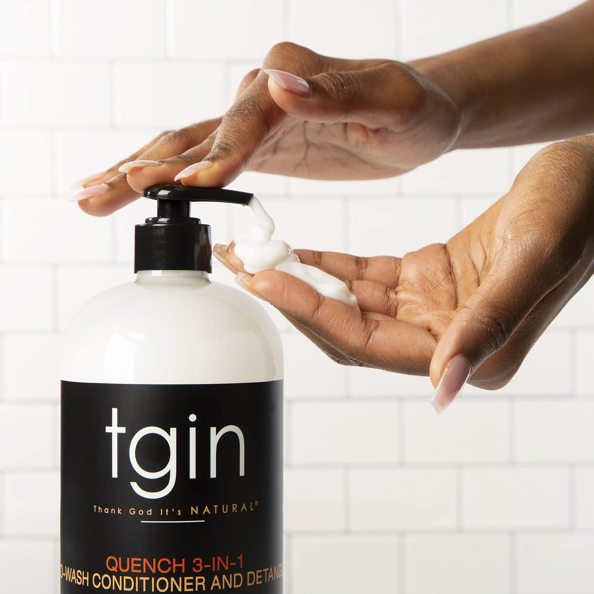 tgin shea butter and almond oil close-up highlighting nourishing ingredients