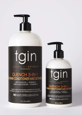 tgin conditioner texture squeezed on palm showing creamy slip for easier detangling