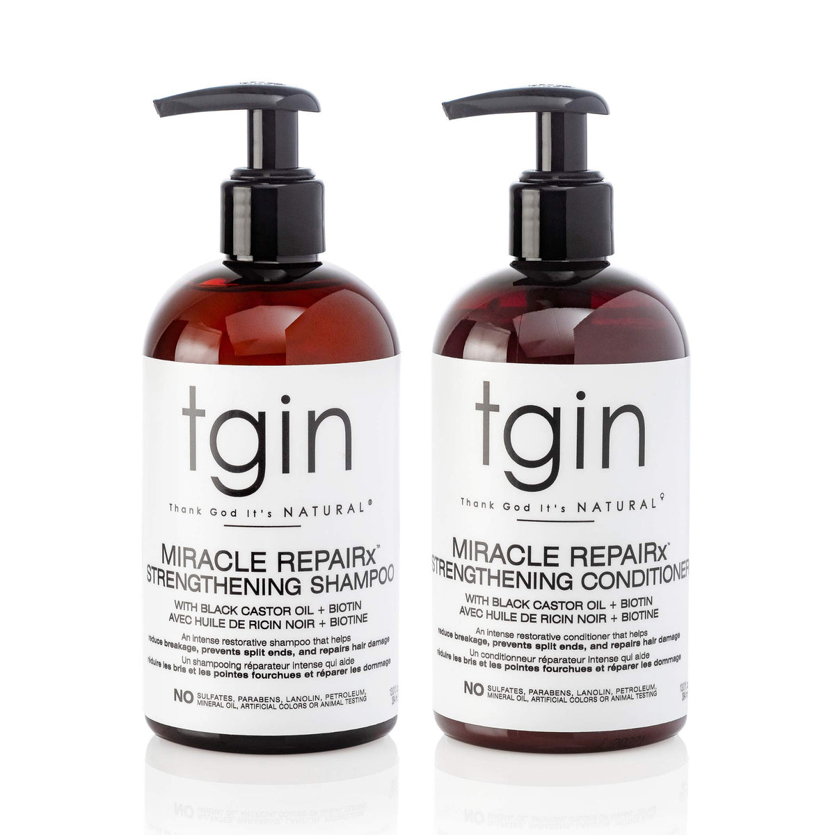 tgin Miracle RepaiRx duo front packaging showing both bottles and benefits
