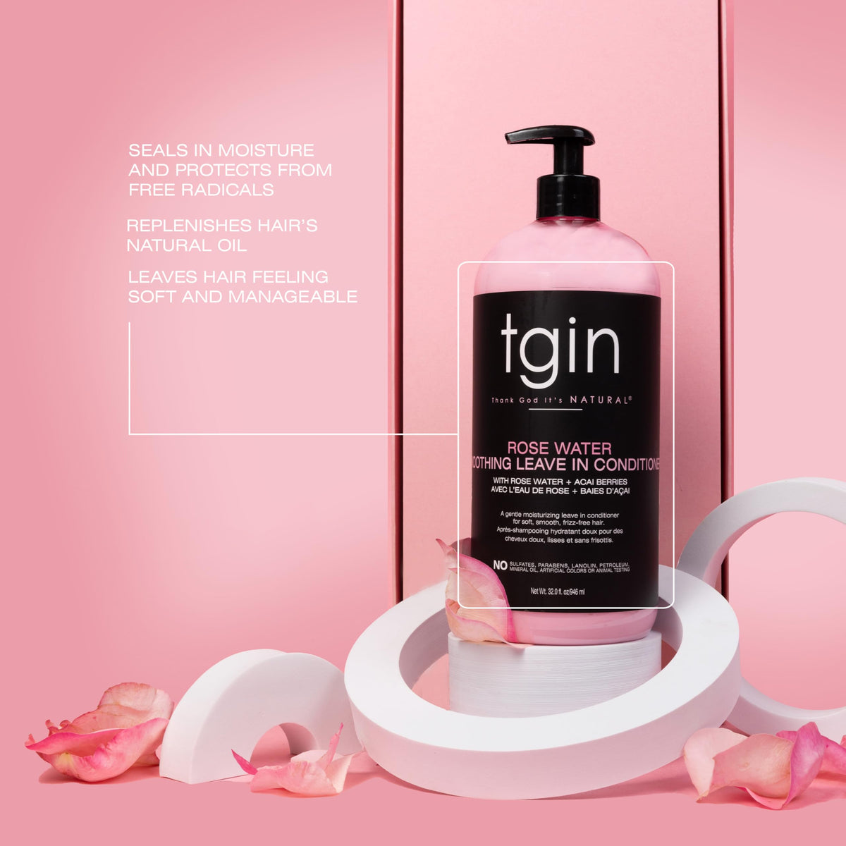 tgin creamy leave-in texture close-up showing non-greasy slip and moisture