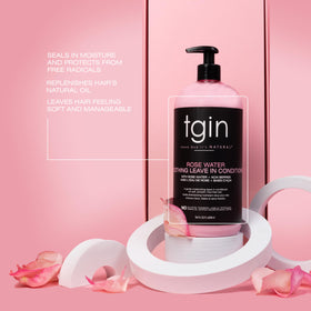 tgin creamy leave-in texture close-up showing non-greasy slip and moisture