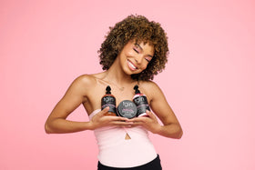 tgin shampoo pouring onto wet hair demonstrating gentle cleanse benefit
