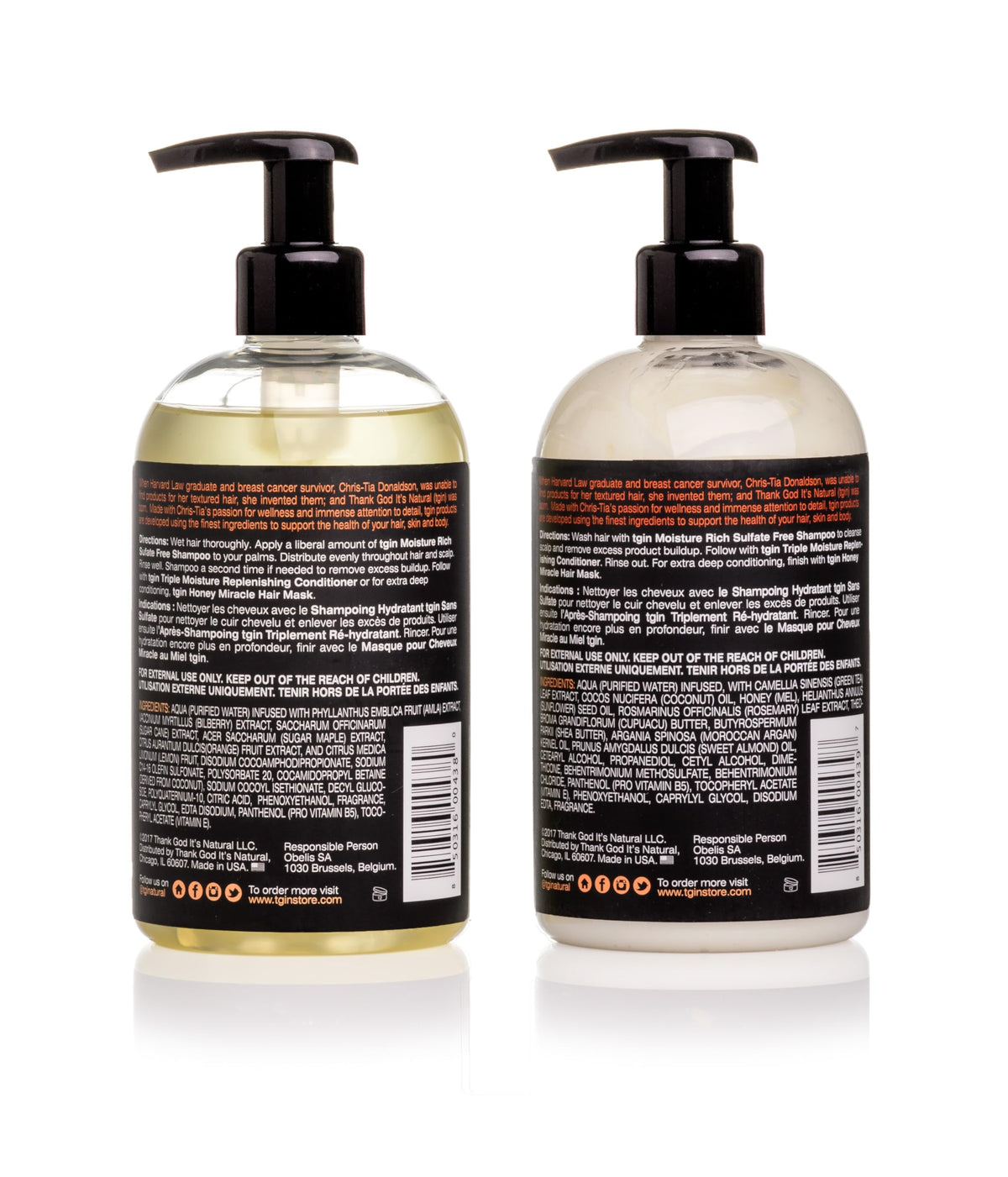 Thank God It's Natural shampoo pump close-up illustrating easy dispensing
