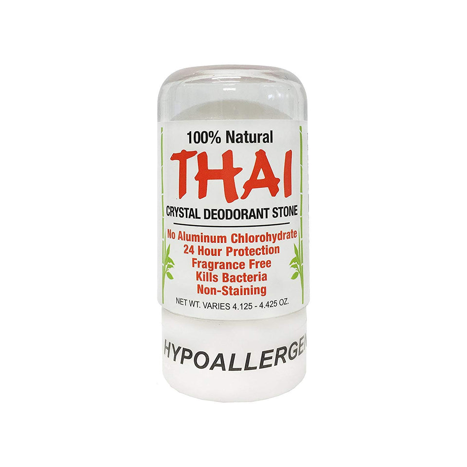 Thai Deodorant Stone front packaging showing crystal stick and long-lasting benefit