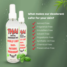 Thai Deodorant Stone ingredient label closeup highlighting potassium alum and simple formula