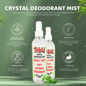 Thai Deodorant Stone pump nozzle detail emphasizing easy non-aerosol spray and control