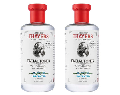 THAYERS front bottle showing unscented label and clear toner benefit hydration