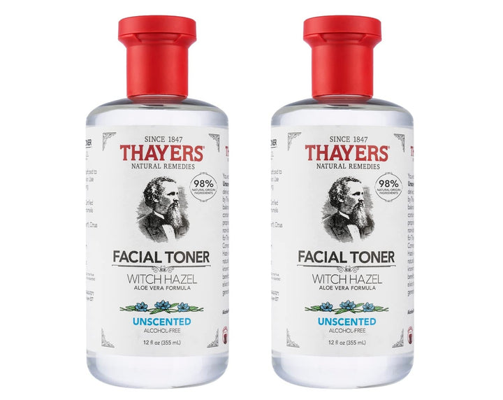 THAYERS front bottle showing unscented label and clear toner benefit hydration
