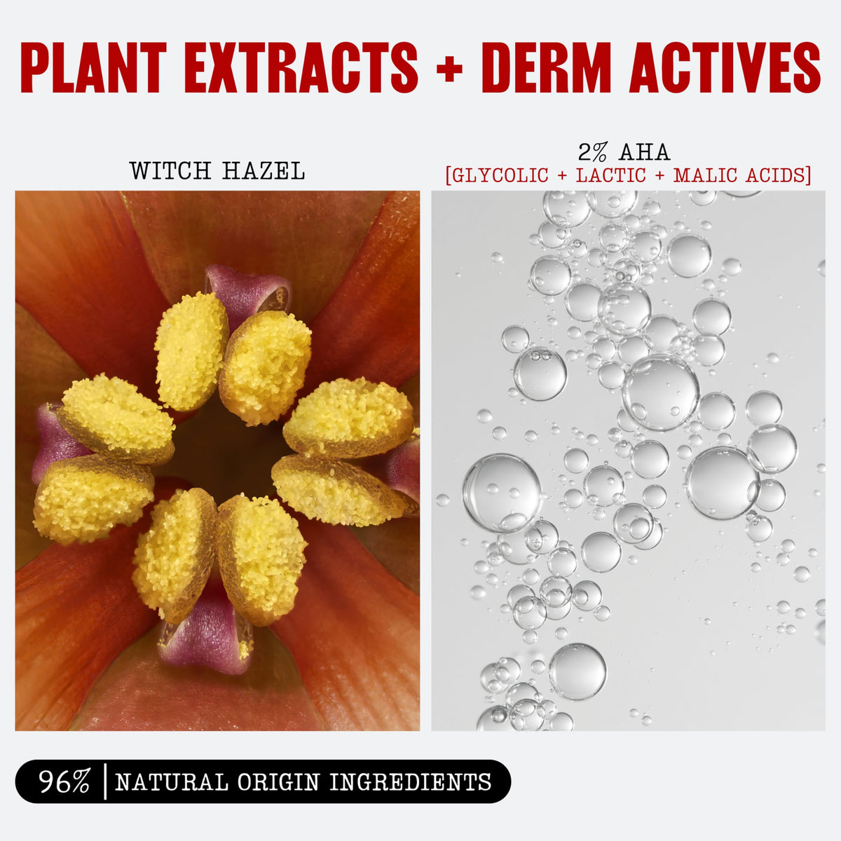 THAYERS pad applied to cheek before and after area to show brighter texture
