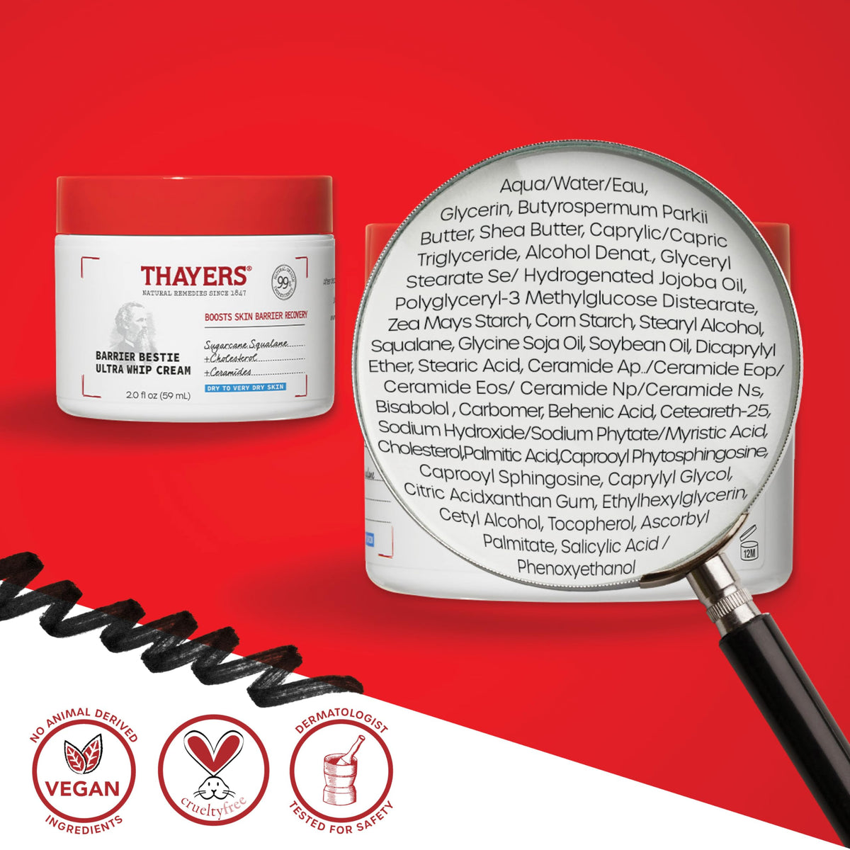 THAYERS cream paired with Milky Cleanser showing a complete hydrating routine