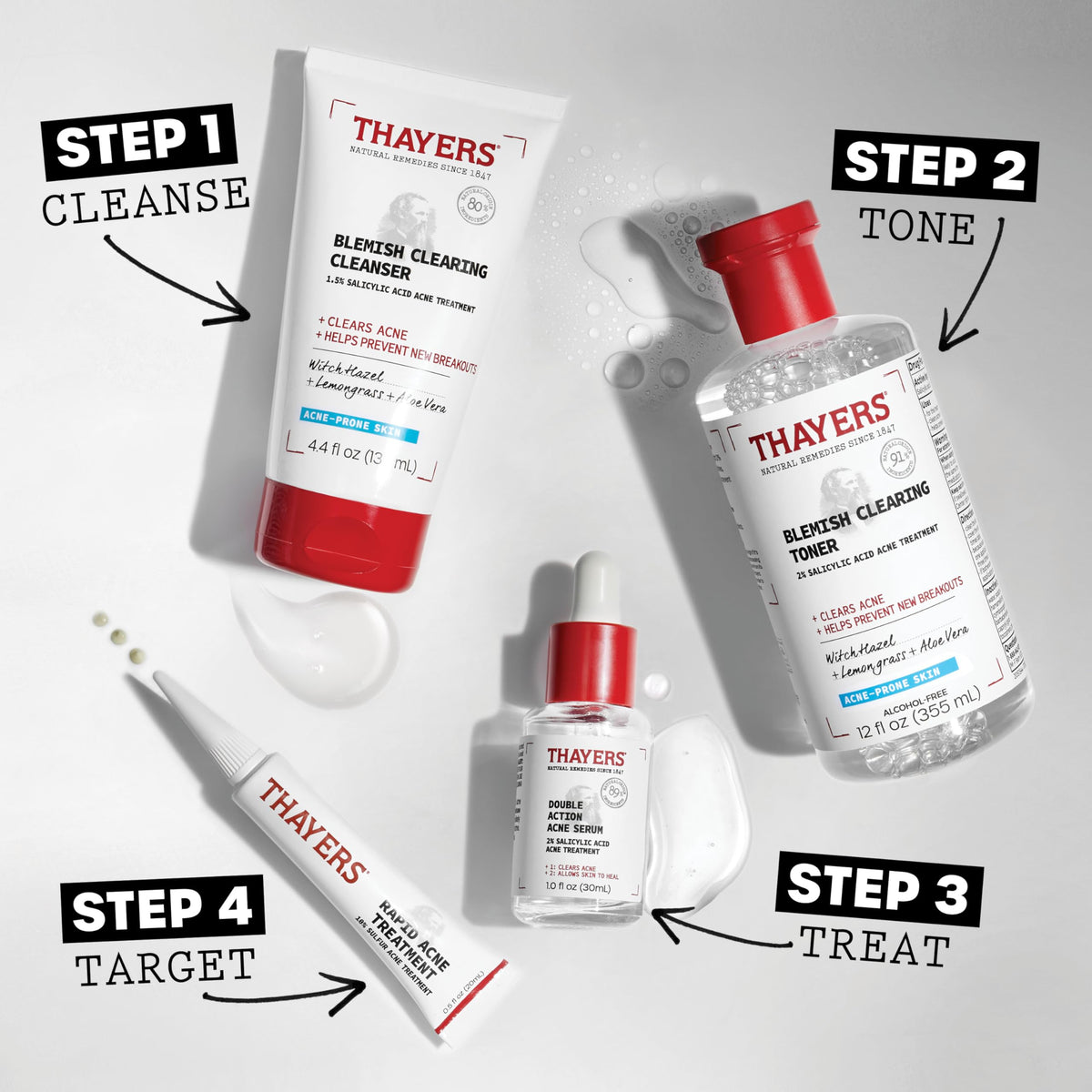 THAYERS bottle styled by sink conveying daily skincare routine benefit