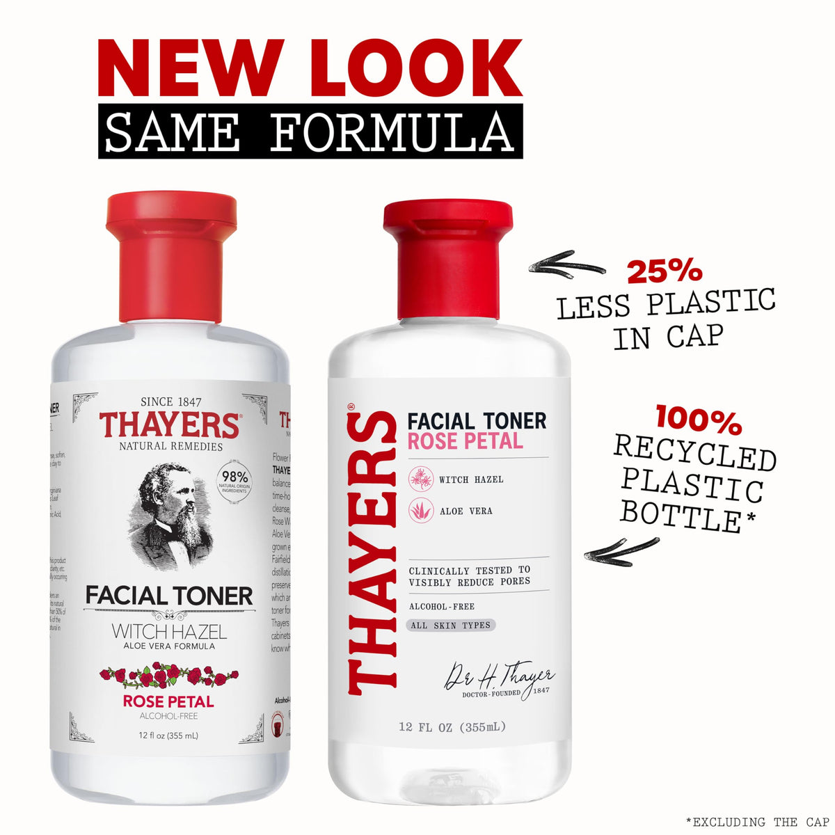 Thayers close-up label detail highlighting witch hazel farm-to-bottle sourcing benefit