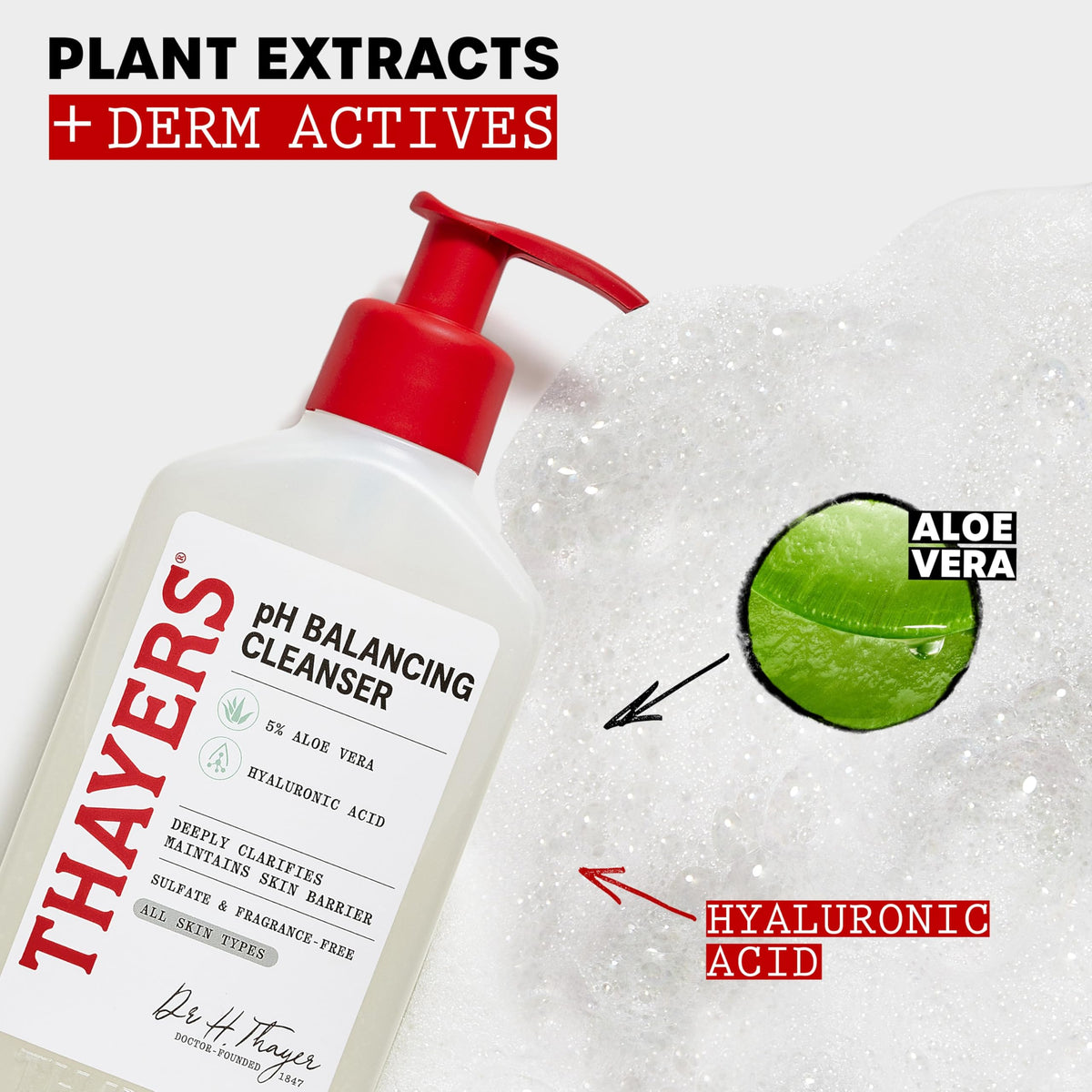 THAYERS bottle label clear view showing key ingredients