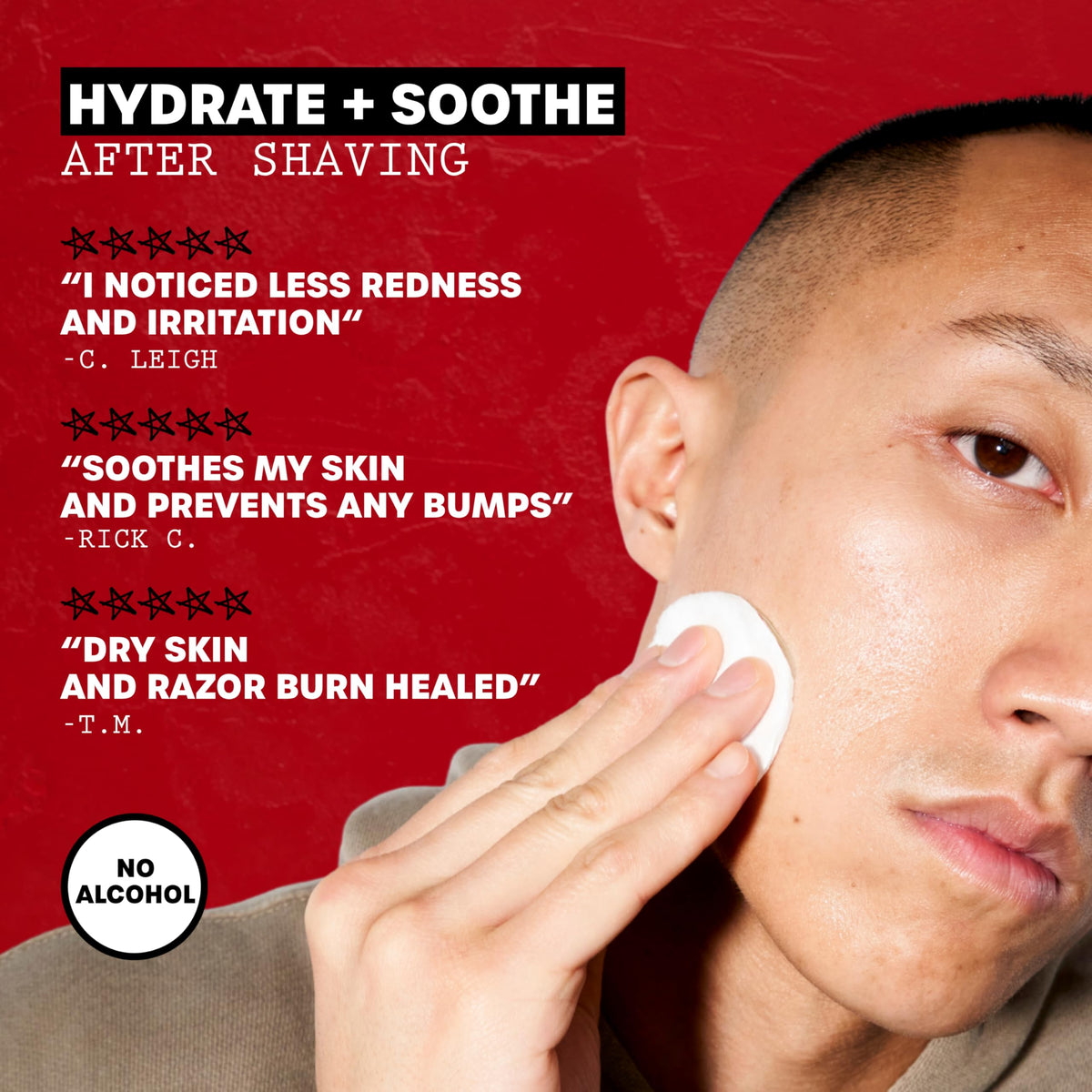Thayers in use with cotton pad to prep skin and remove residue