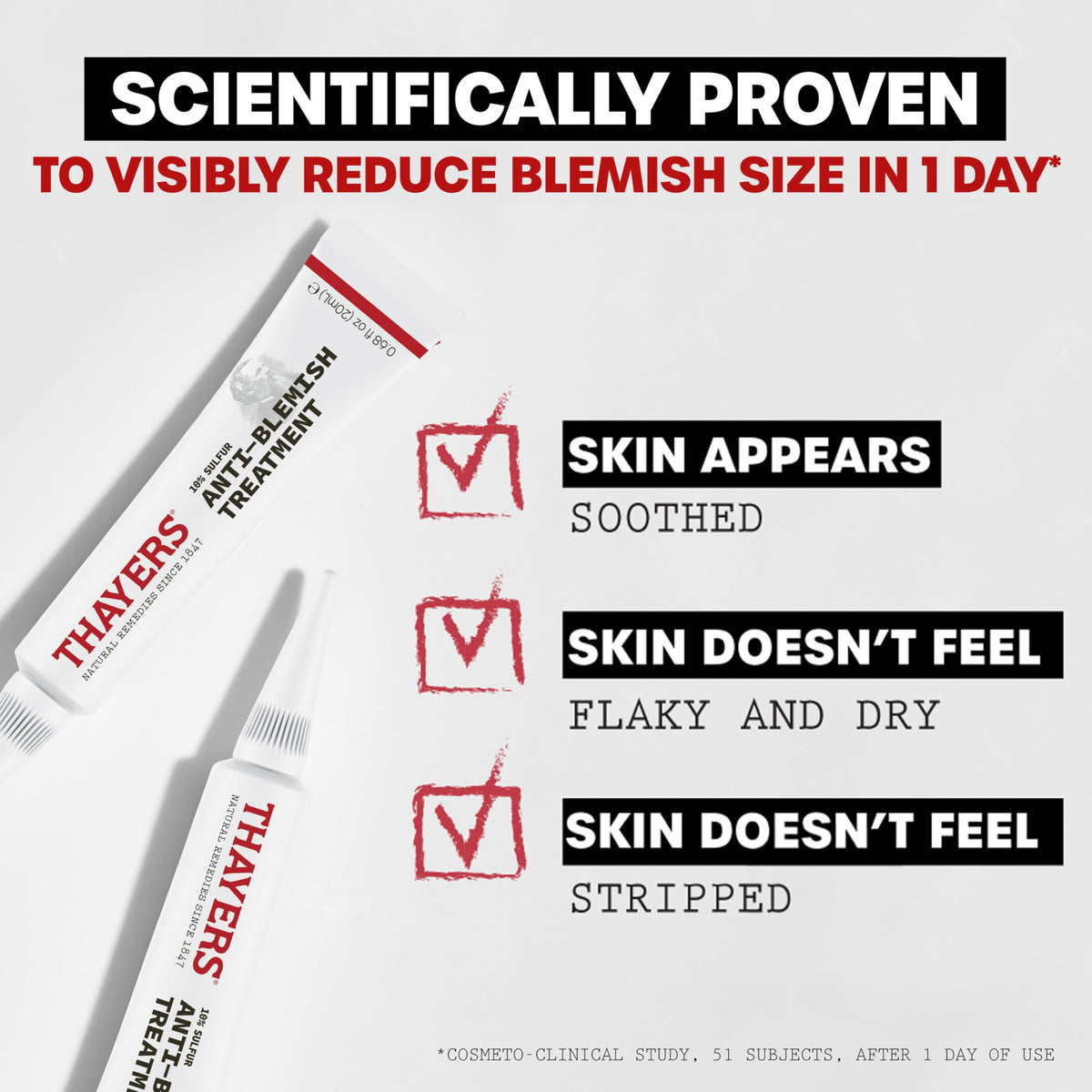 THAYERS product label showing niacinamide and sulfur benefits clearly