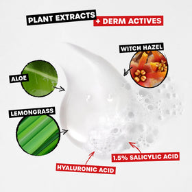 THAYERS label close-up showing aloe and witch hazel plant benefits
