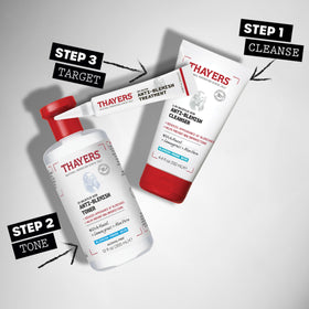 THAYERS dermatologist-tested badge close-up indicating safety reassurance