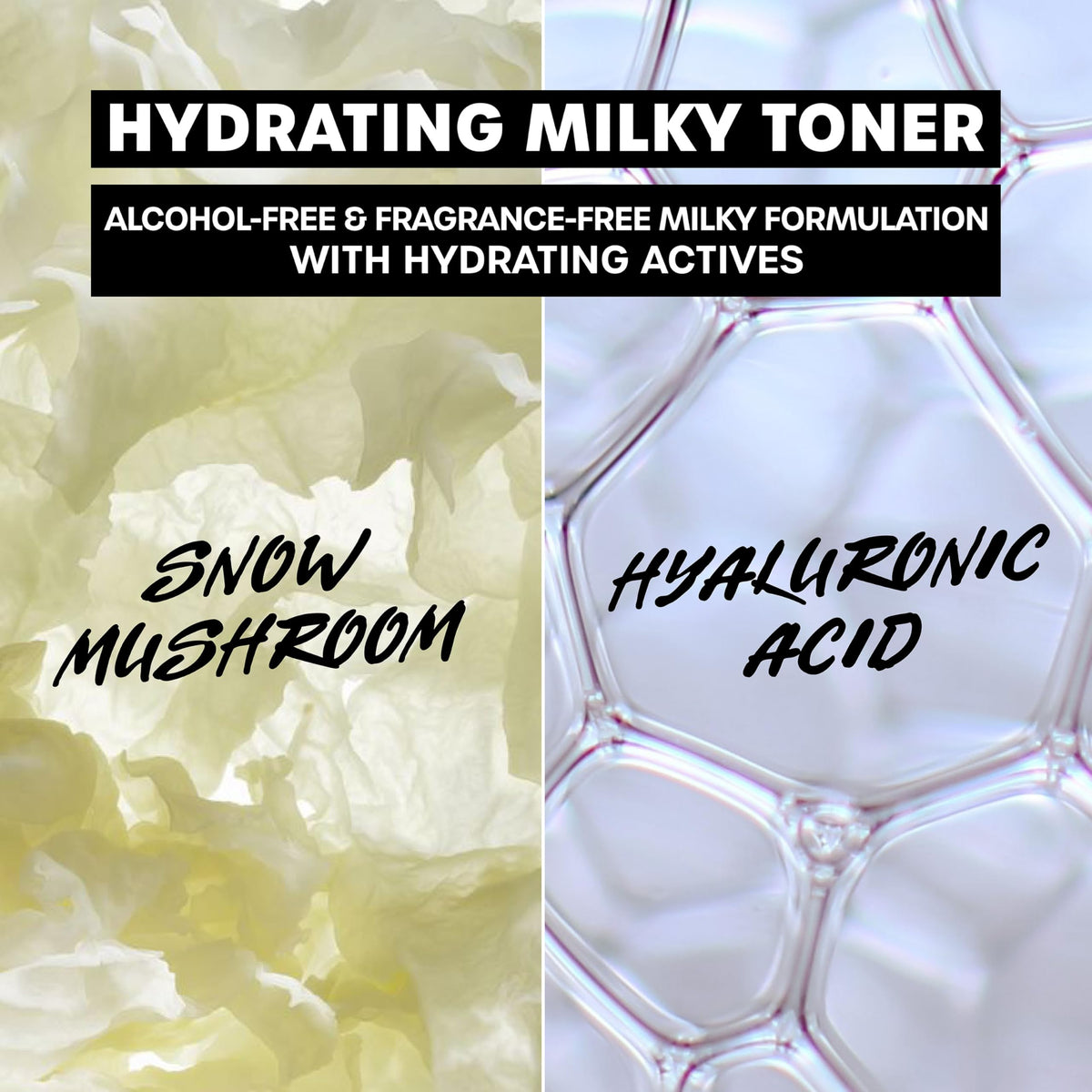 Applying Thayers Milky Toner with hands showing hydrated finish