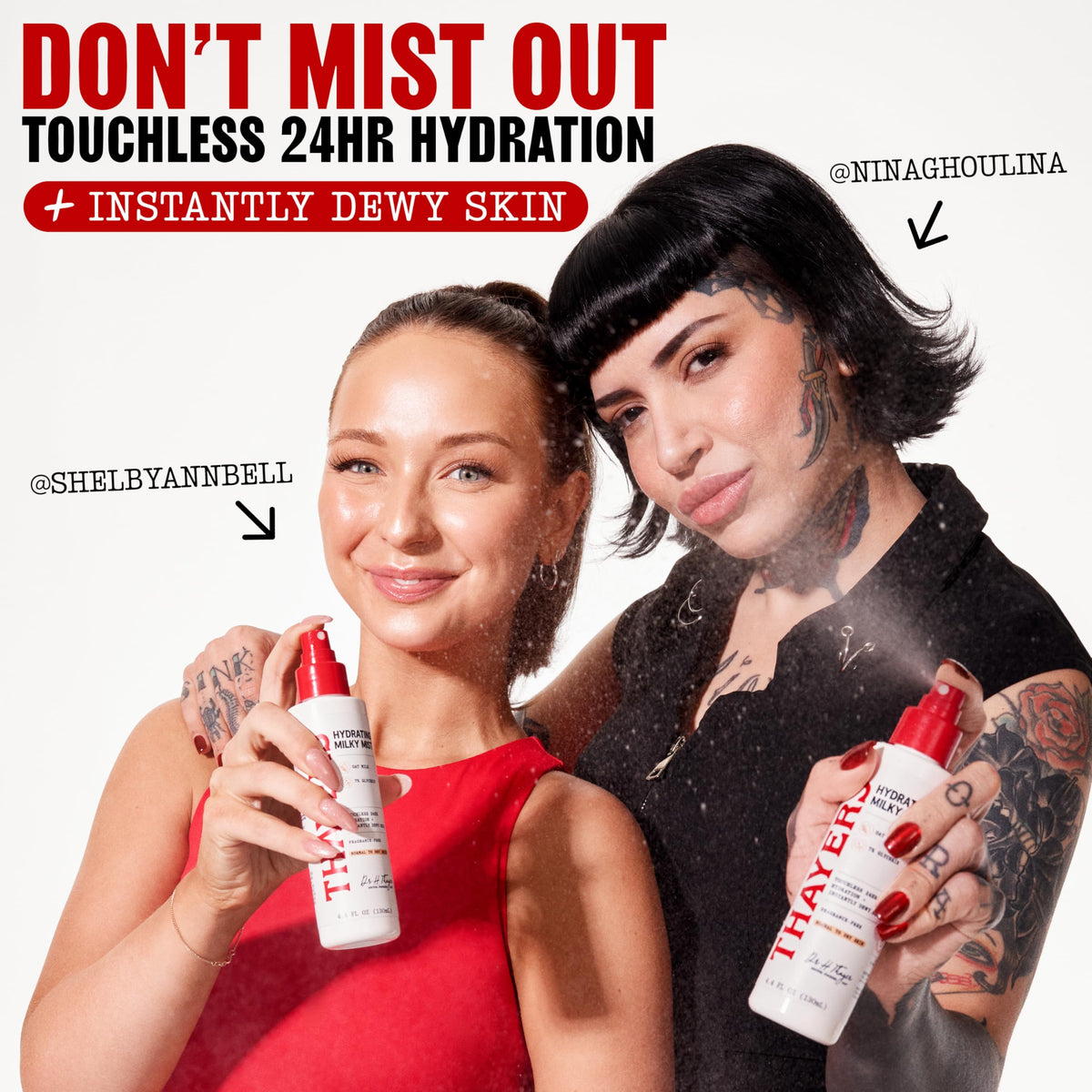 THAYERS milky mist close-up label highlighting fragrance-free formula benefit