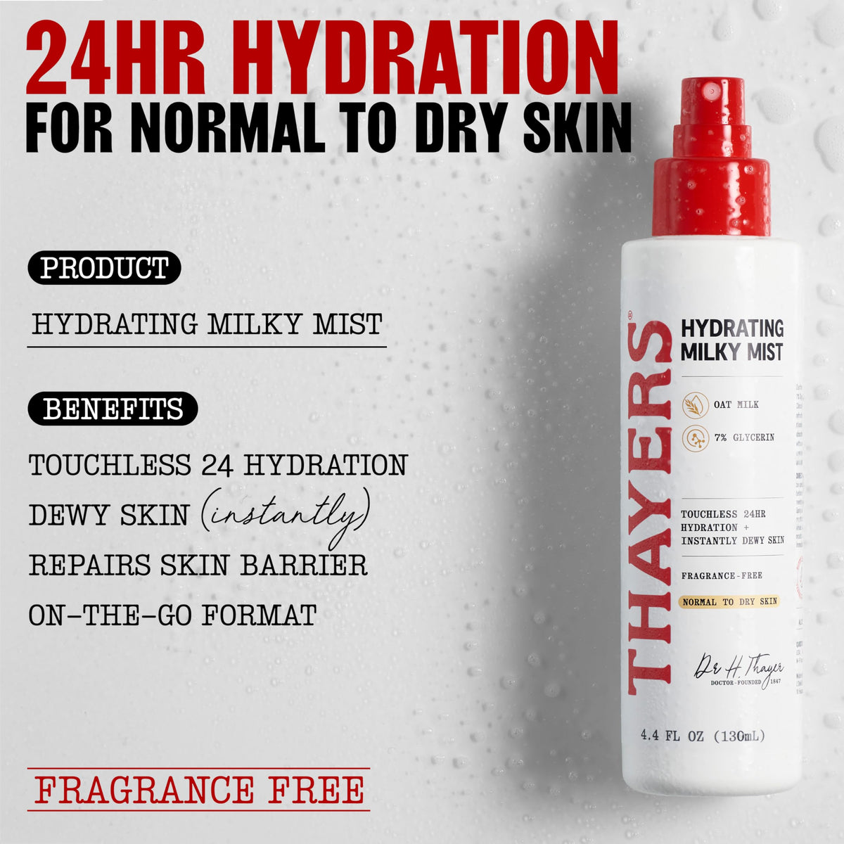 THAYERS milky mist spray action releasing fine mist for instant hydration