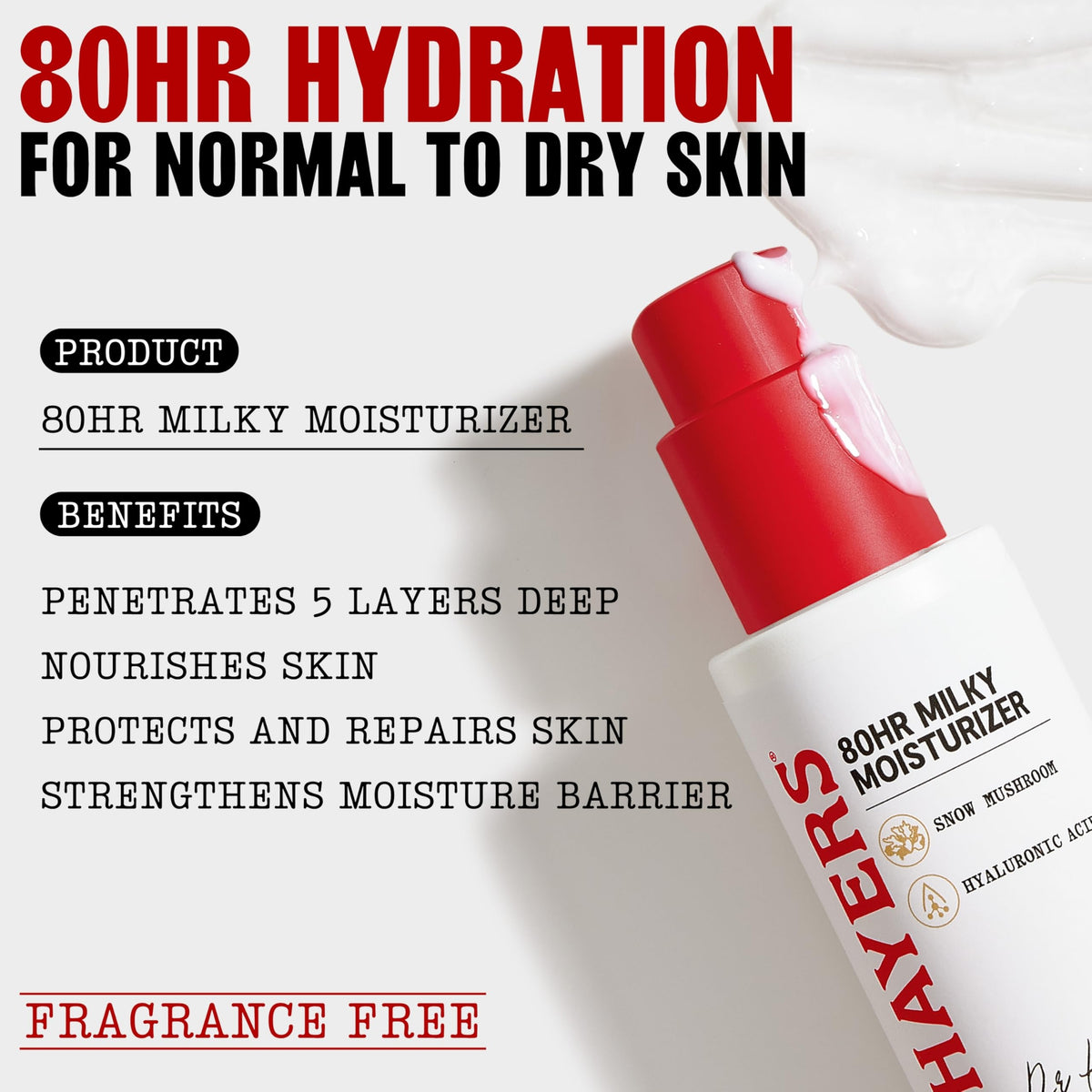 THAYERS pump dispensing lightweight milky texture for quick absorption