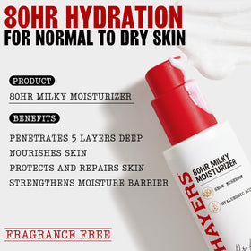 THAYERS pump dispensing lightweight milky texture for quick absorption